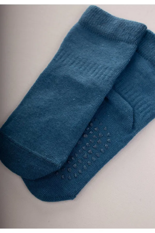 Chaussettes antidérapantes et pour ramper, bleu indigo