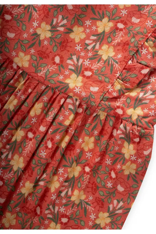 Floral Patterned Viscose Overalls for 0-3 Years Old Baby