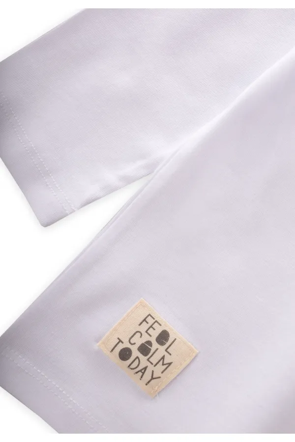 Label Detailed Seasonal T-Shirt 2-10 Years White
