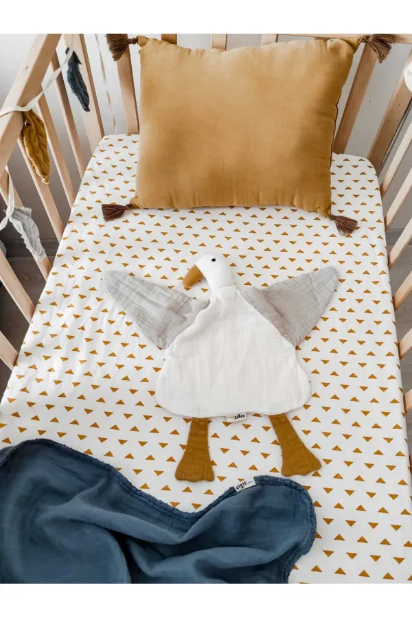 Duck Muslin Sleeping Companion (Washed) 35x35 cm Ecru-Grey