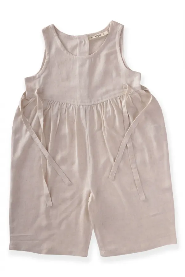 Sleeveless Laced Linen Jumpsuit 2-6 Years Natural
