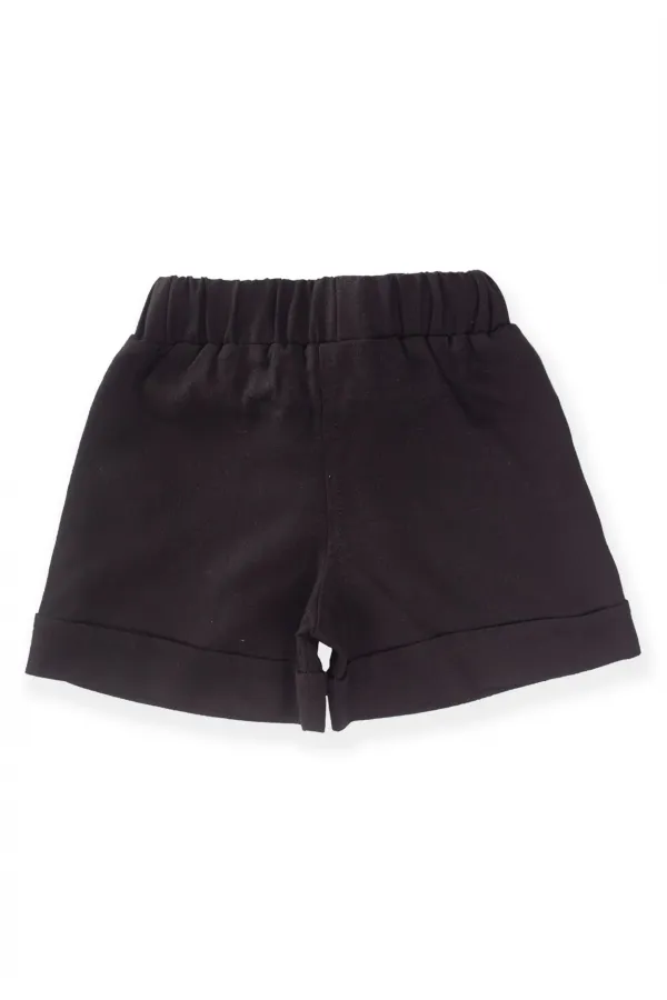 Short en lin Sarh, noir, 2-9 ans
