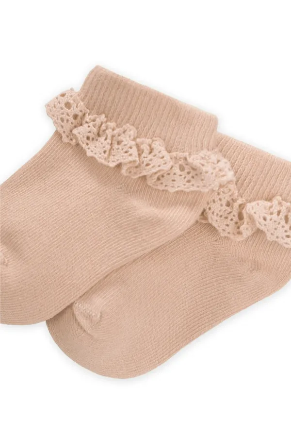 Lace Baby Bootie Socks 0-4 Years Sand