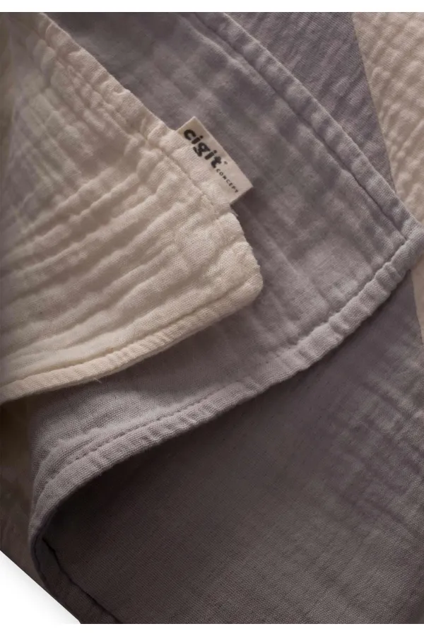 Triangular Cornered Double Layer Blanket 85X90 Cm Raw Gray