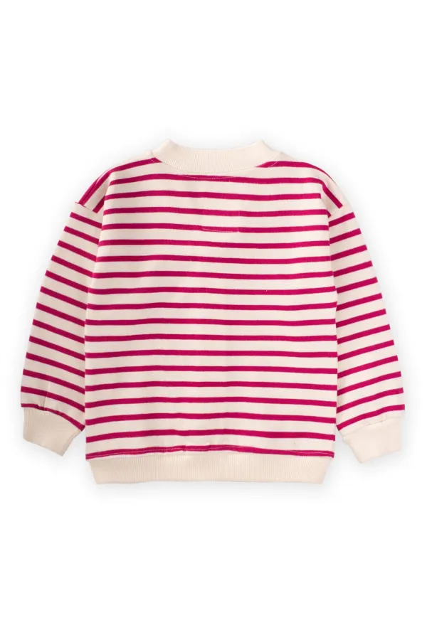 Gilet rayé fuchsia pour enfants de 2 à 10 ans