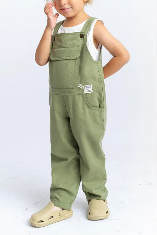 Gabardin Salopet 2-7 Yaş Olive
