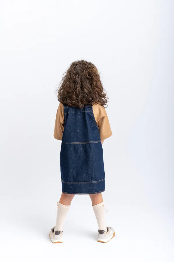 Gilet en jean bleu avec poches latérales pour enfant de 2 à 7 ans