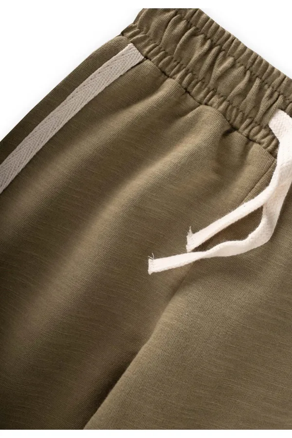 Şerit Detaylı Eşofman 1-10 Yaş Olive