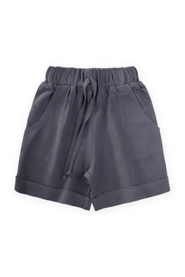 Sarh Keten Şort 2-9 Yaş Antrasit
