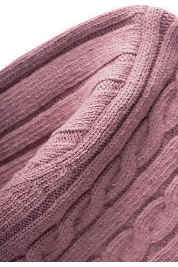 Saç Örgülü Kazak 1-8 Yaş Gül Kurusu