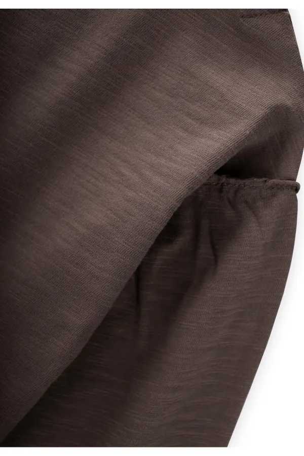 Fırçalı Rustik Uzun Kollu T-Shırt 1-7 Yaş Vizon