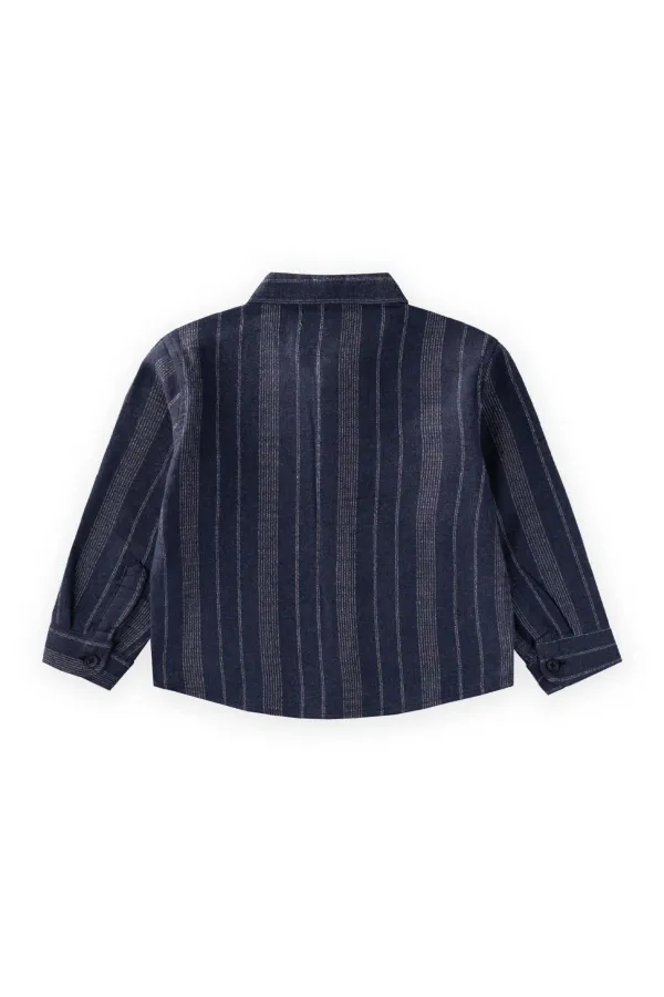 Çizgili Mevsimlik Oduncu Gömlek 2-10 Yaş Lacivert