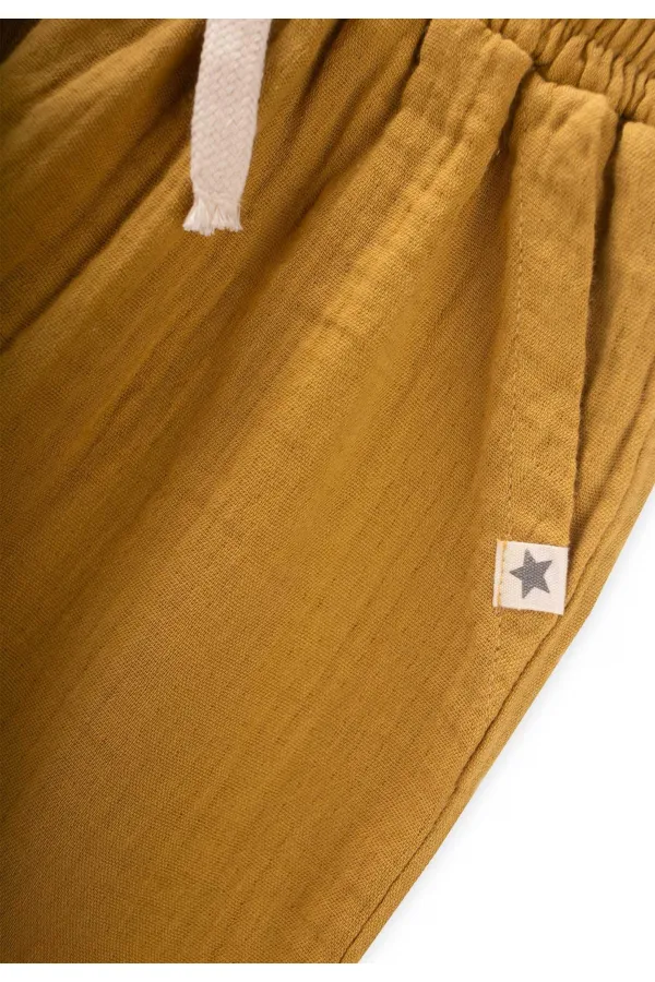 Müslin Pantolon 1-10 Yaş Hardal Sarı