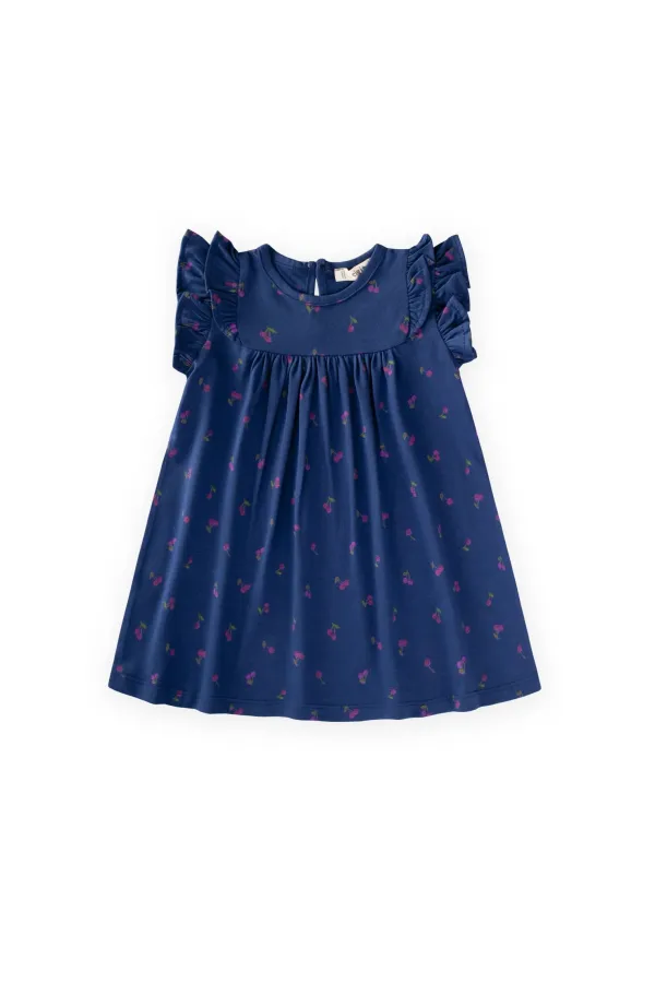Robe à volants à motifs, 1 à 8 ans, bleu marine