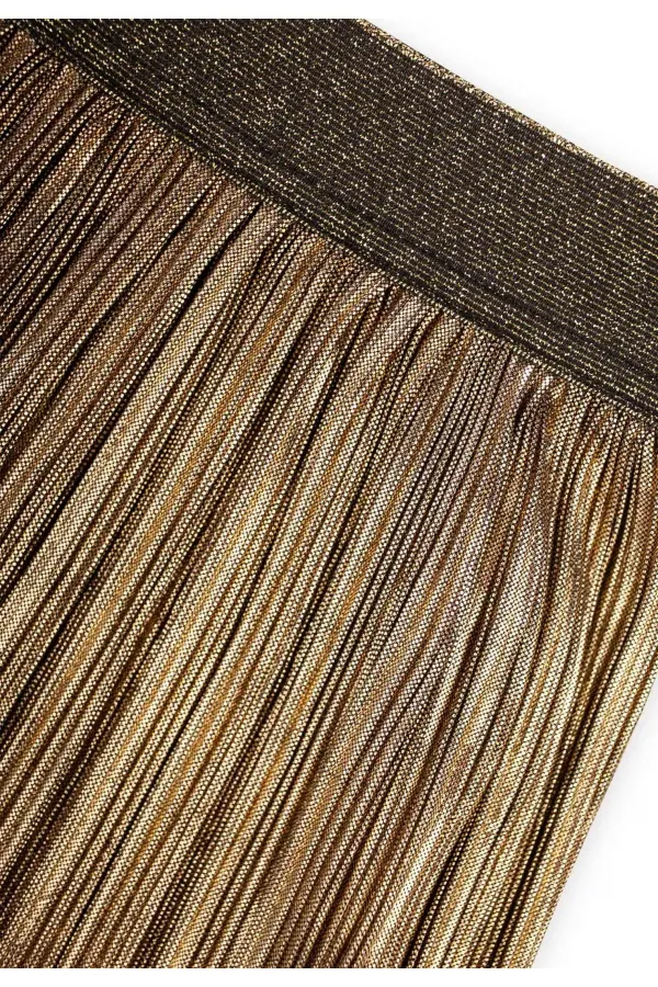 Piliseli Sim Lastik Detaylı Etek 2-10 Yaş Gold