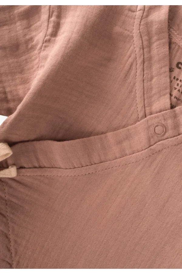 Organic Kruvaze Müslin Tulum 0-9 Ay Açık Kahve