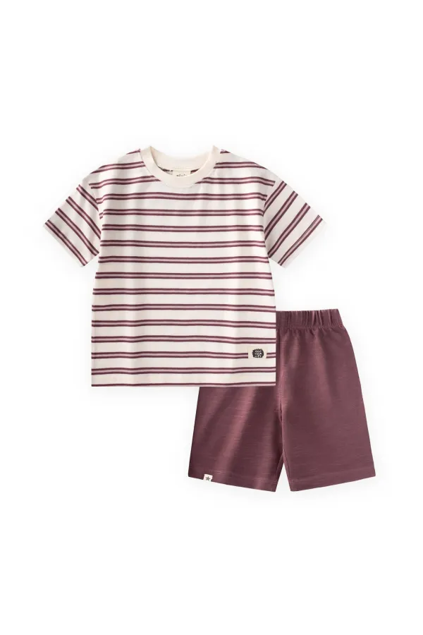 Ensemble Capri basique rayé 1-5 ans prune lilas rayé Ensemble Capri basique rayé 1-5 ans prune lilas rayé