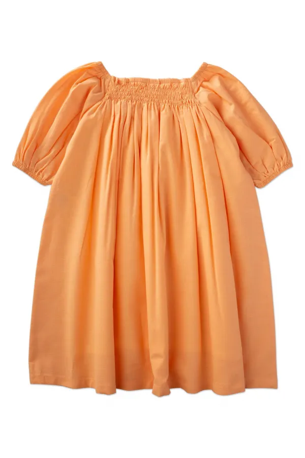 Sıra Lastikli Elbise 2-7 Yaş Kavuniçi