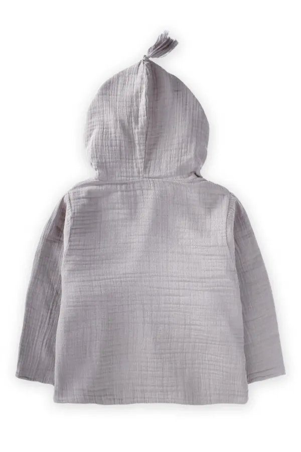Double Layer Muslin Child Bathrobe 1-9 Years Gray