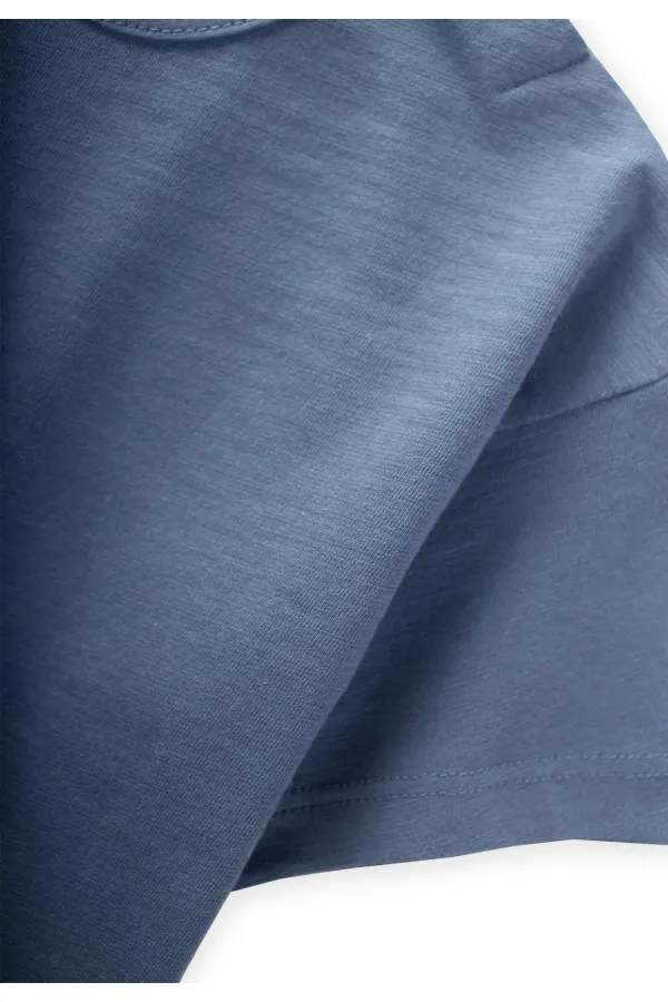 T-shirt basique pour bébé 0-3 ans bleu indigo