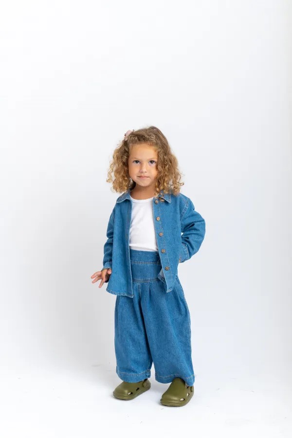 Kot Gömlek 2-7 Yaş Mavi