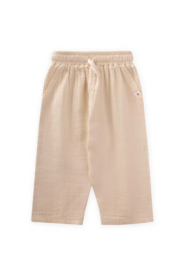 Pantalon en mousseline beige 1-10 ans