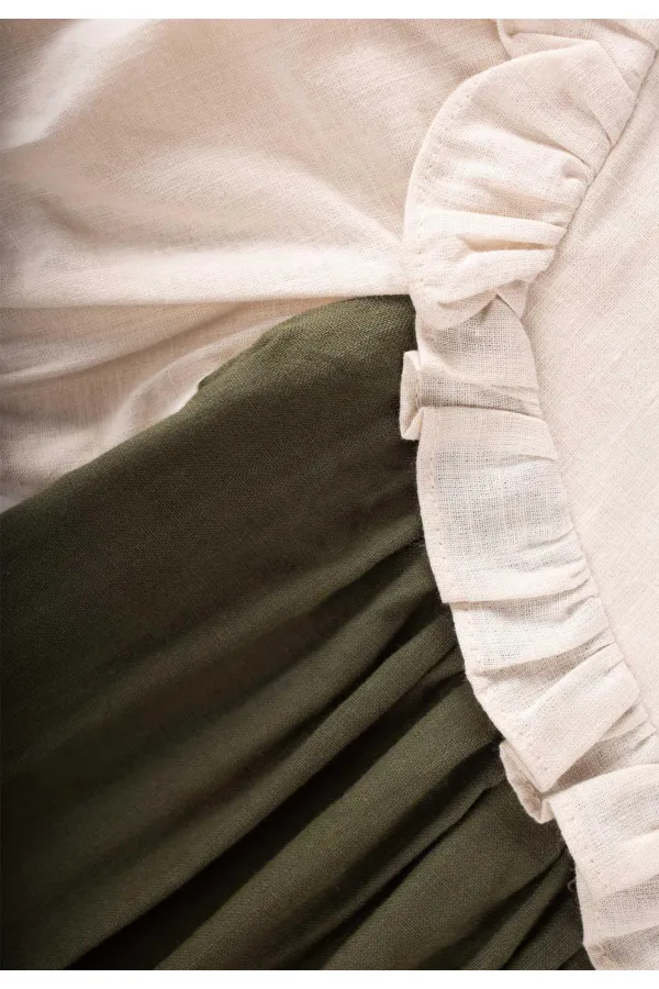 Two-Tone Asymmetrical Dress, 2-7 Years Old, Ecru