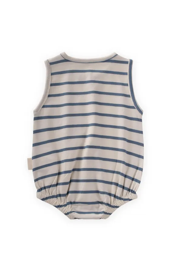 Body rayé avec poche 0-3 ans bleu indigo