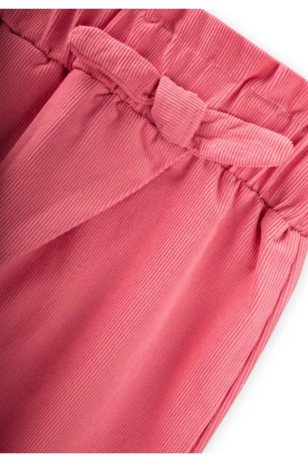 Pantalon harem en velours pour bébé, 0-3 ans, corail