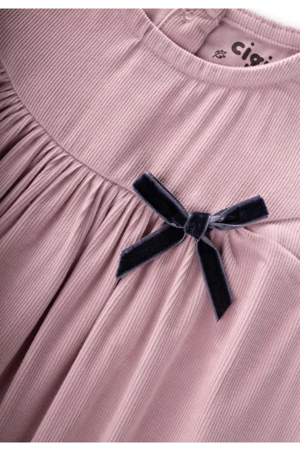 Robe sans manches en velours lilas 0-7 ans