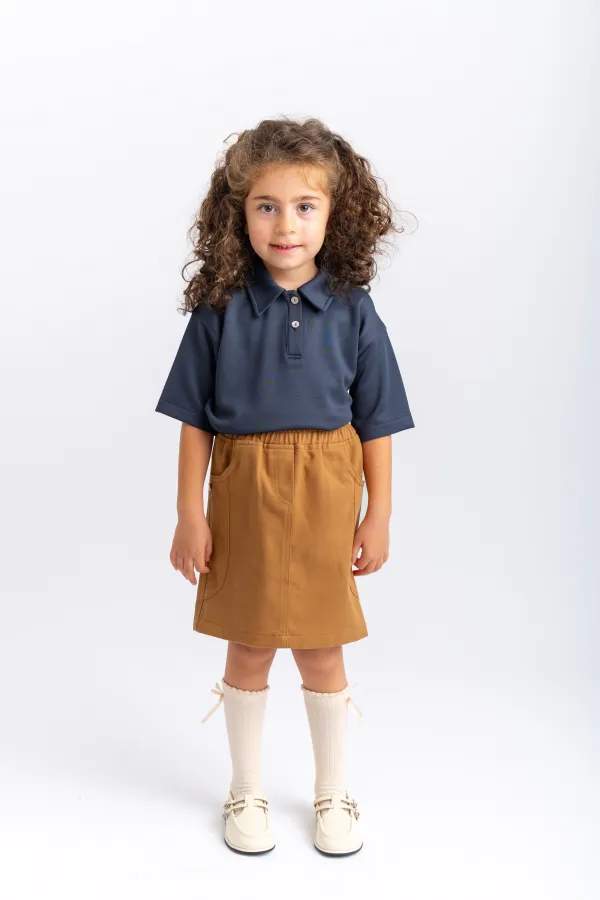 Gabardin Etek 2-7 Yaş Taba