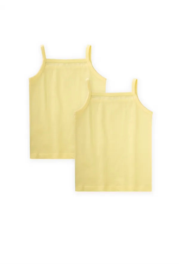 İkili İp Askılı Kız Atlet 2-11 Yaş Sarı