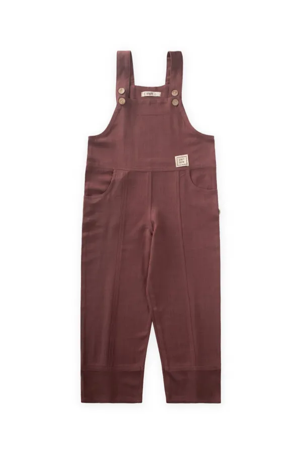 Bol Paça Keten Salopet 2-7 Yaş Mürdüm