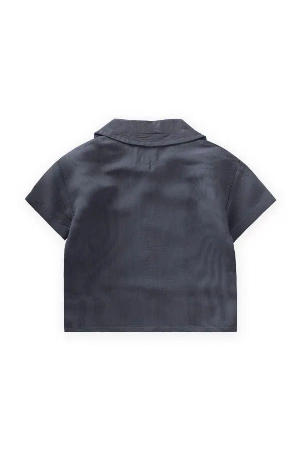 Chemise hawaïenne rayée en modal anthracite 1-8 ans