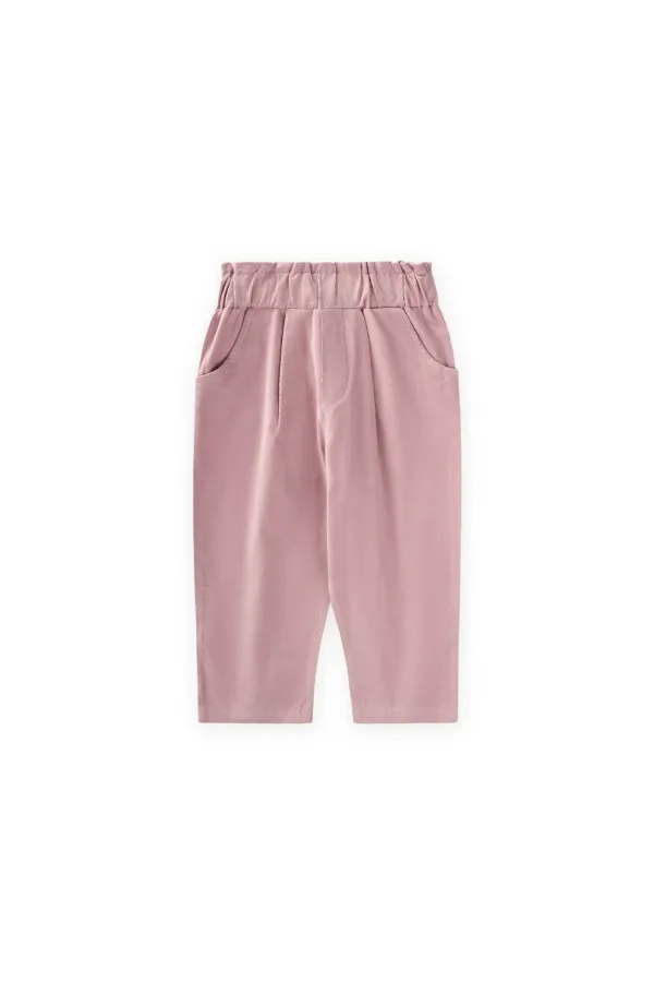 Kadife Boyfriend Pantolon 1-8 Yaş Leylak