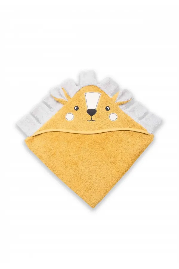 Aslan Figürlü Bebek Havlu 75x75 cm Hardal Sarı