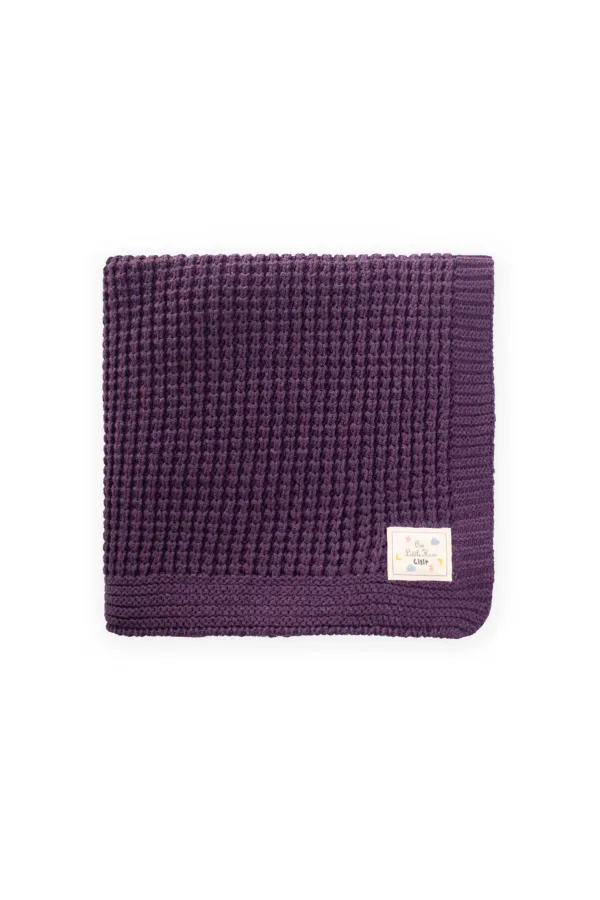 Selanik Knitted Blanket 80X100 (+/- 5 Cm) Purple
