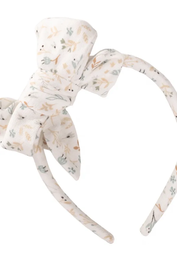 Couronne à grand nœud avec motif floral menthe