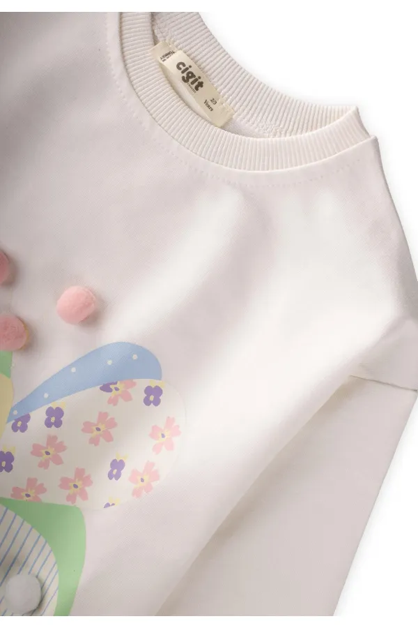 Colorful Butterfly Print Set, Ages 2-7, Ecru