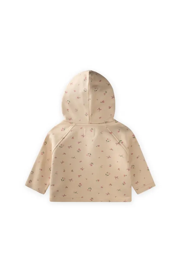 Ağır Kumaş Desenli Kapşonlu Hırka 1-8 Yaş Soft Sarı