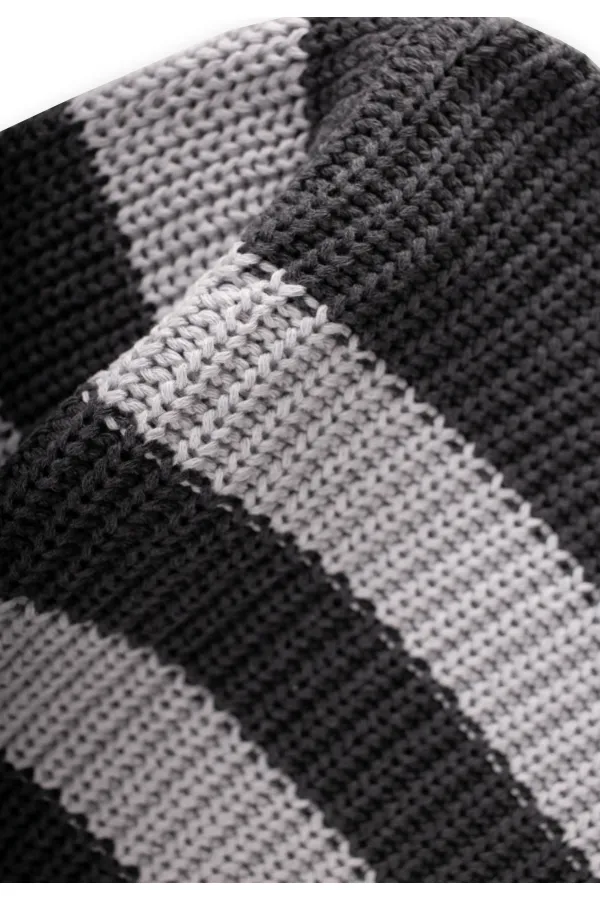 Selanik Çizgili Triko Kazak 2-8 Yaş Antrasit