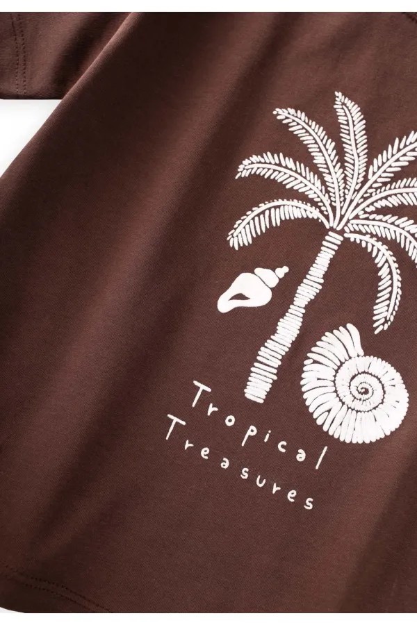 Keten Pantolon Takım 2-10 Yaş Kahverengi