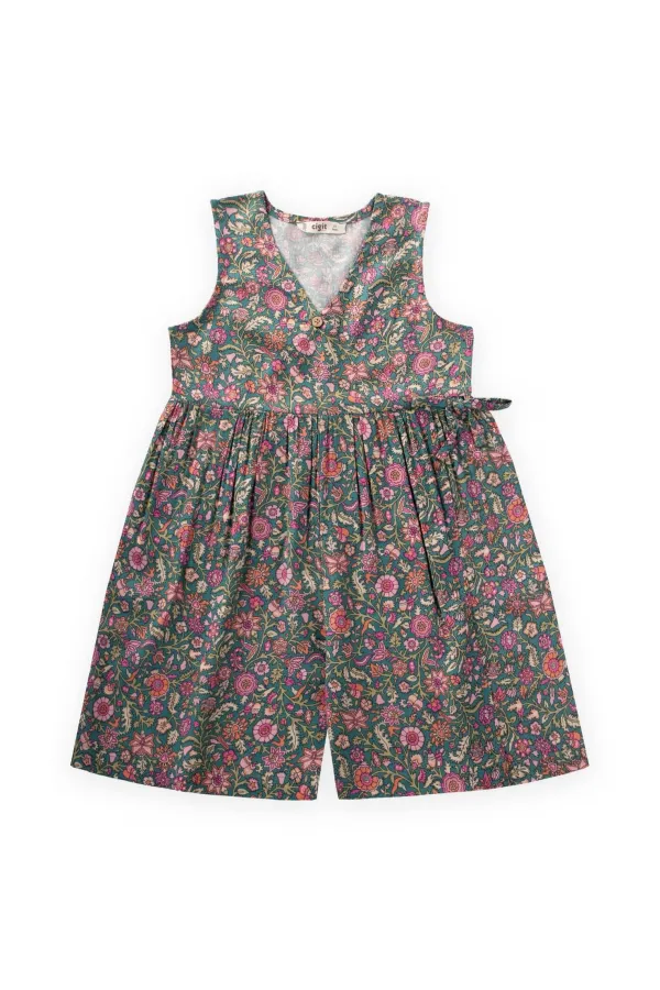 Desenli Viskon Tulum 2-8 Yaş Yeşil