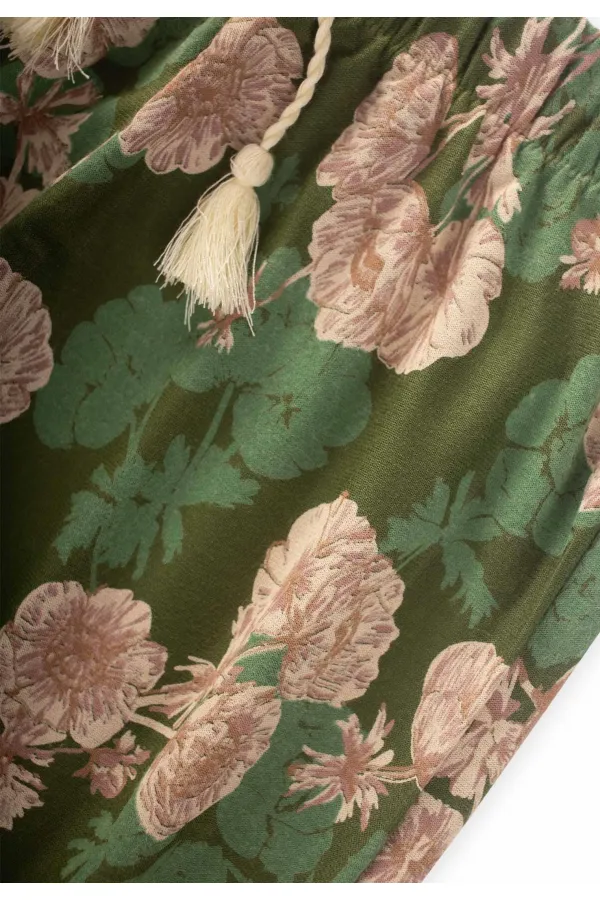 Patterned Ankle-Length Harem Pants, Ages 3-9, Green