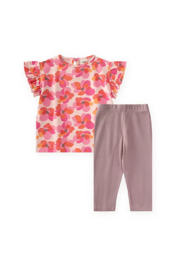 T-Shirt Set 1-8 Years Powder Pink