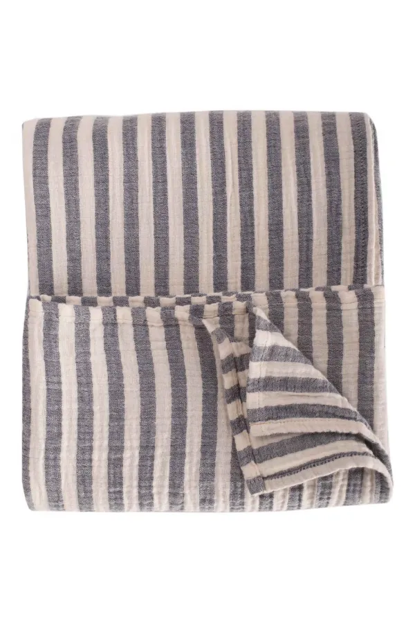 Natural Blanket 90X100Cm Smoked Thick Striped