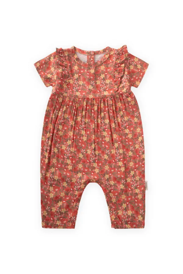 Floral Patterned Viscose Overalls for 0-3 Years Old Baby
