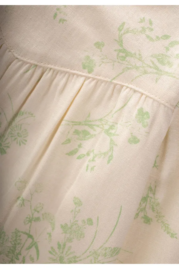 Robe à motifs pour enfant de 2 à 6 ans, motif floral vert