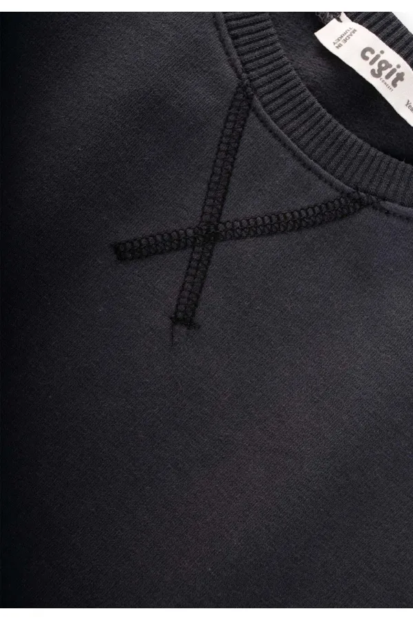 Ensemble cardigan basique et sweat-shirt à détails, noir, 3-8 ans