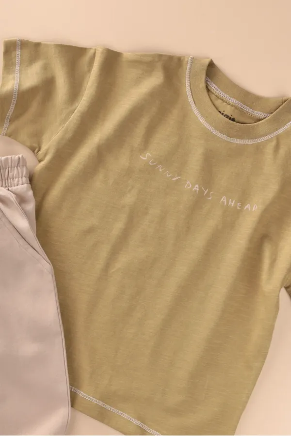 T-shirt and Pants Set, Ages 2-10, Olive